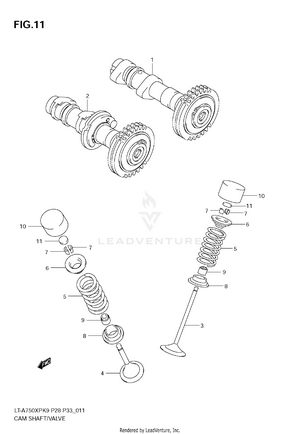 Camshaft-valve Schematic
