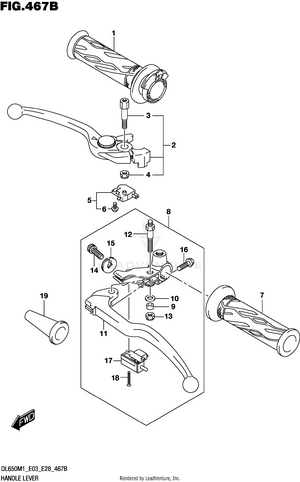 Handle Lever (dl650xa) Schematic