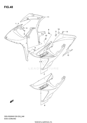 Side Cowling (model K6) Schematic