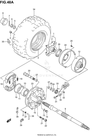 Right Rear Wheel (model K4/k5/k6) Schematic