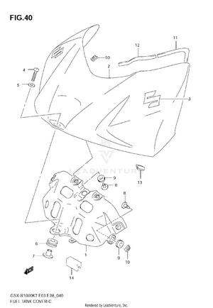 Fuel Tank Front Cover (model K7) Schematic