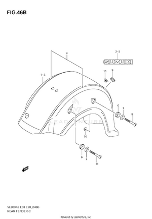 Rear Fender (vl800k8) Schematic