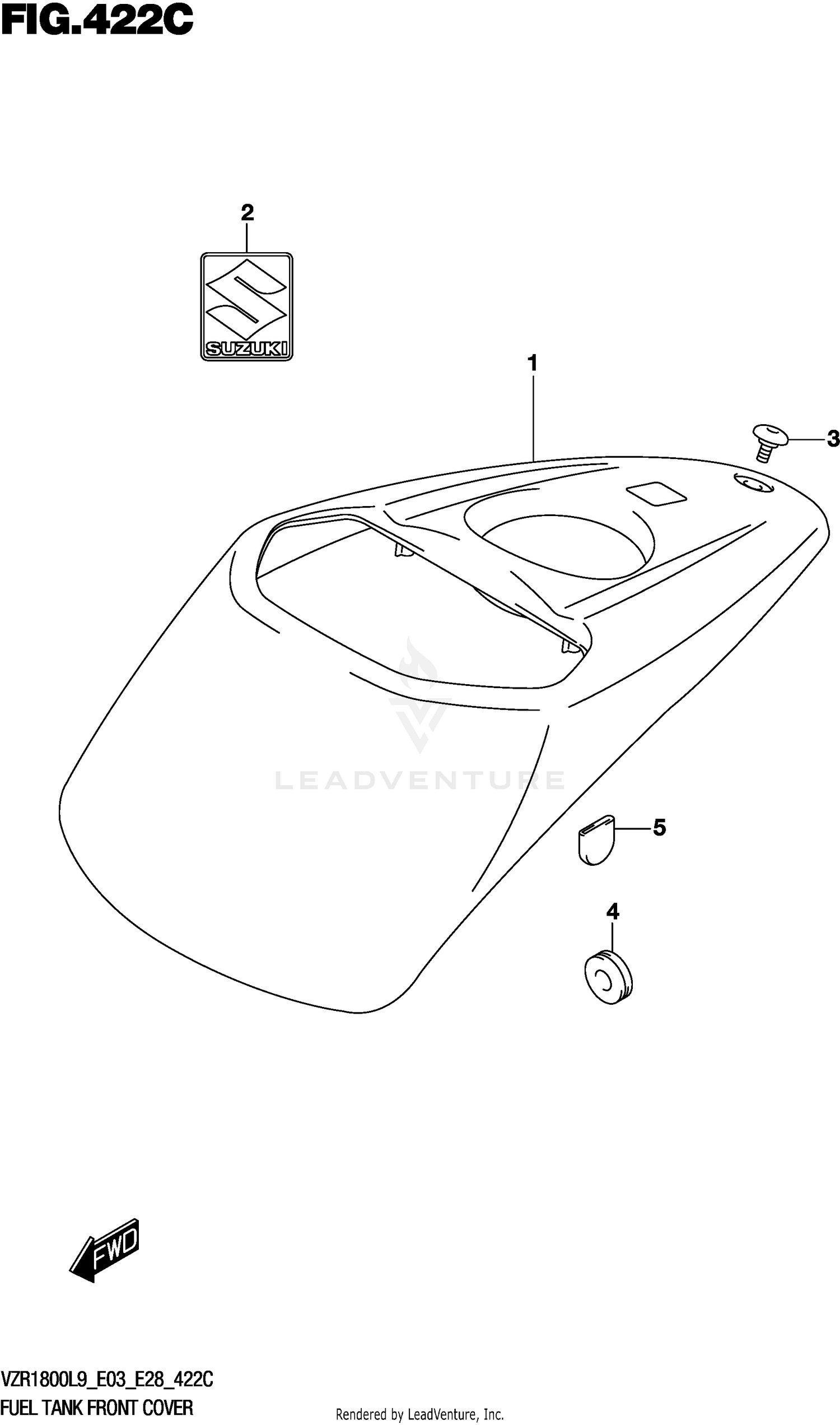 FUEL TANK FRONT COVER (VZR1800BZL9 E28)