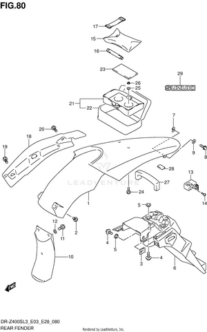 Rear Fender (dr-z400sl3 E33) Schematic