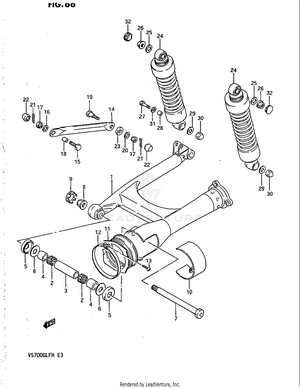 Rear Swinging Arm (model H) Schematic