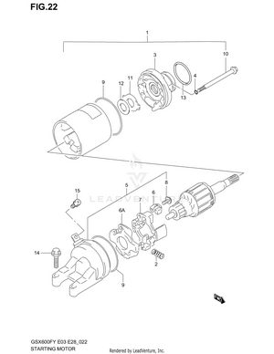 Starting Motor (model W/x/y) Schematic