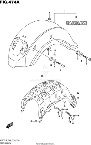 Rear Fender (vl800l5 E03) Schematic