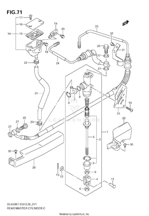 Rear Master Cylinder (dl650ak7/ak8/ak9) Schematic