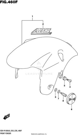Front Fender (gsx-r1000al8 E28) (for Ykv) Schematic