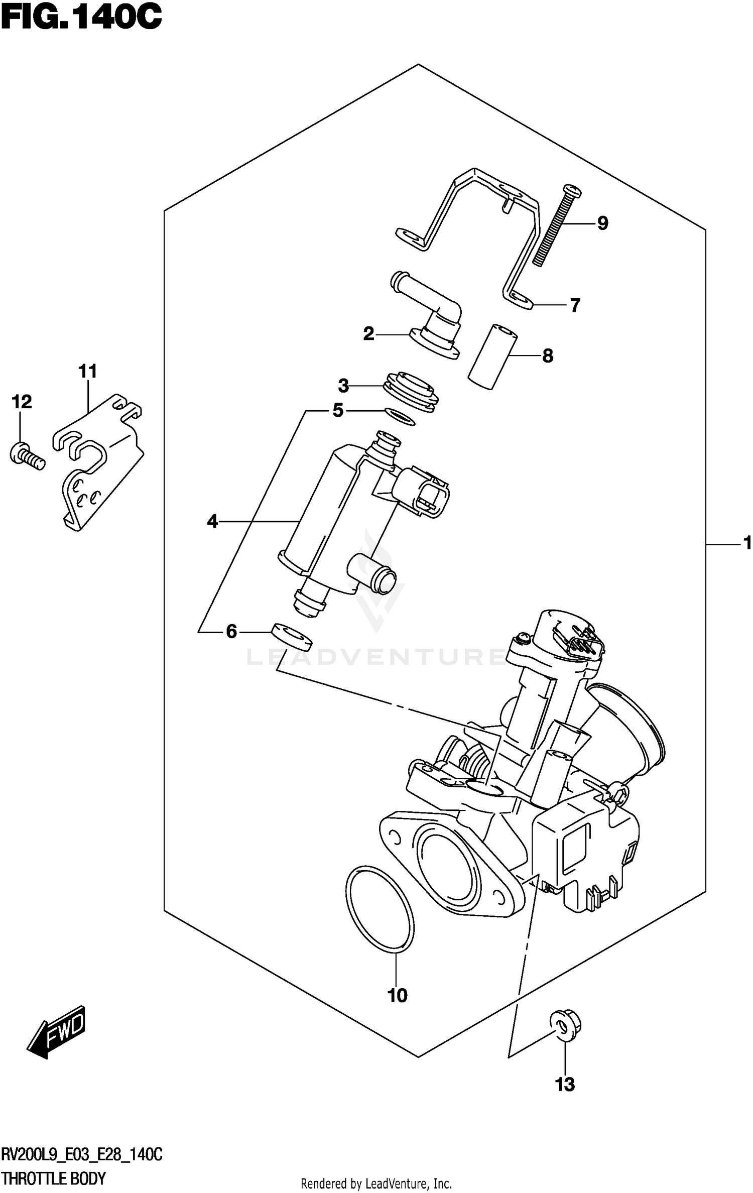 THROTTLE BODY (RV200L9 E33)