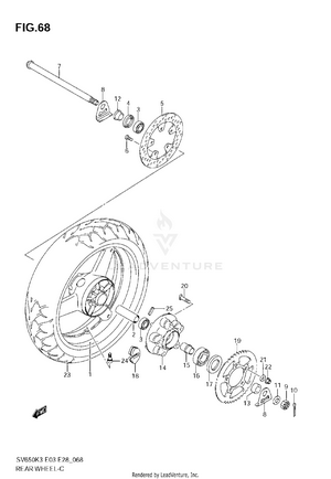 Rear Wheel (sv650 K3/sk3/k4/sk4/k5/sk5/k6/sk6/k7/sk7) Schematic
