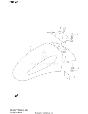 Front Fender (model W/x/y/k1/k2) Schematic