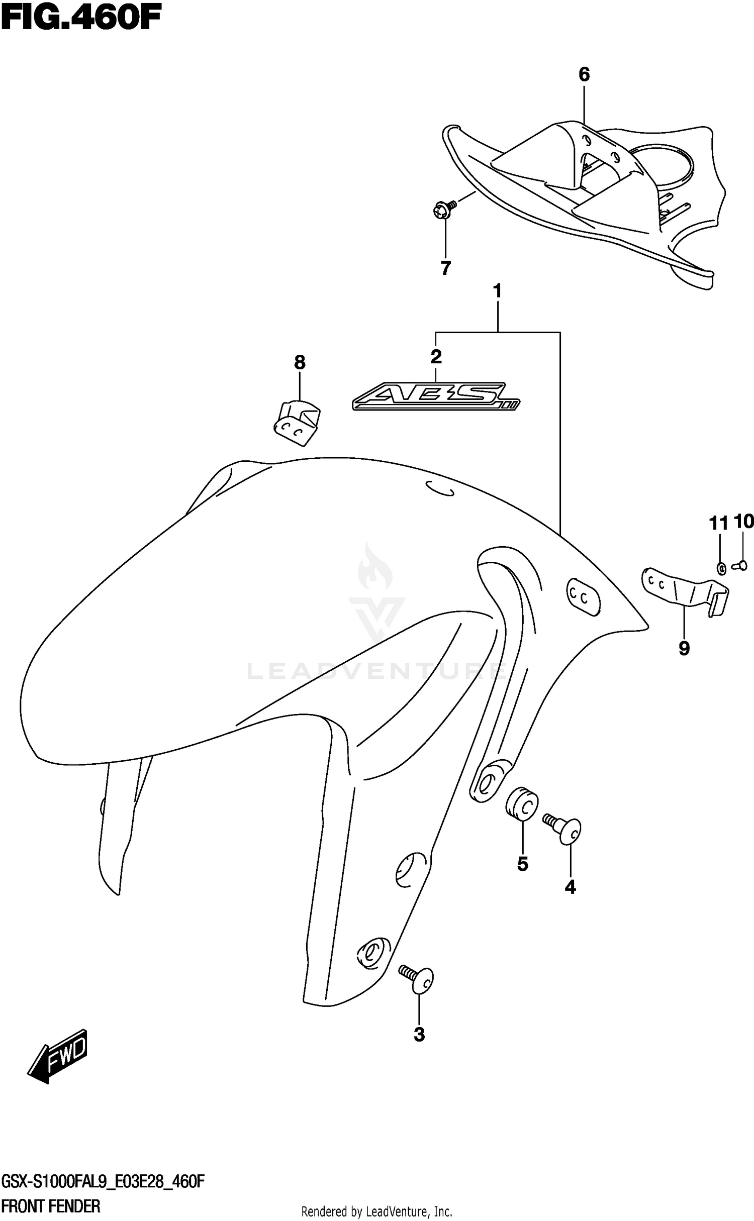 FRONT FENDER (GSX-S1000FYAL9 E33)