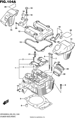 Cylinder Head (front) Schematic
