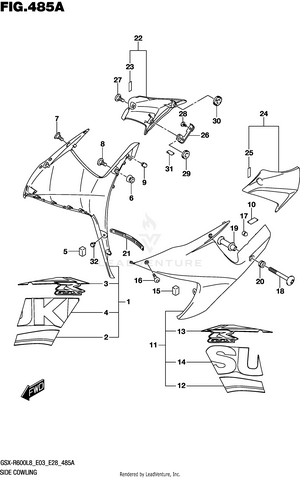 Side Cowling (ysf) Schematic