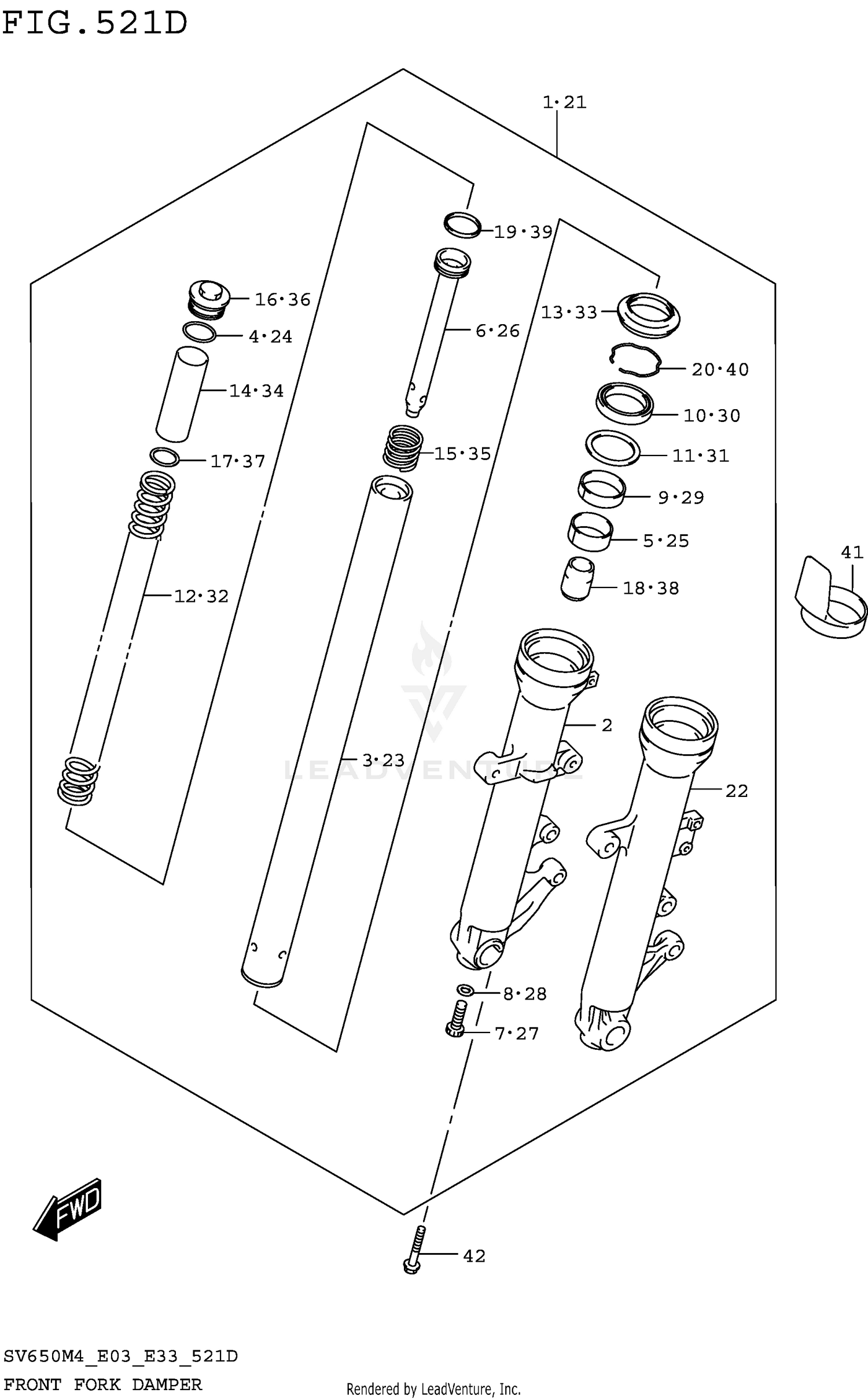FRONT FORK DAMPER (SV650AM4 E33)