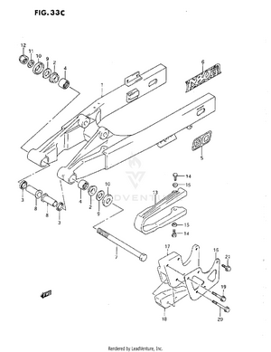 Rear Swinging Arm (m/n/p/r) Schematic