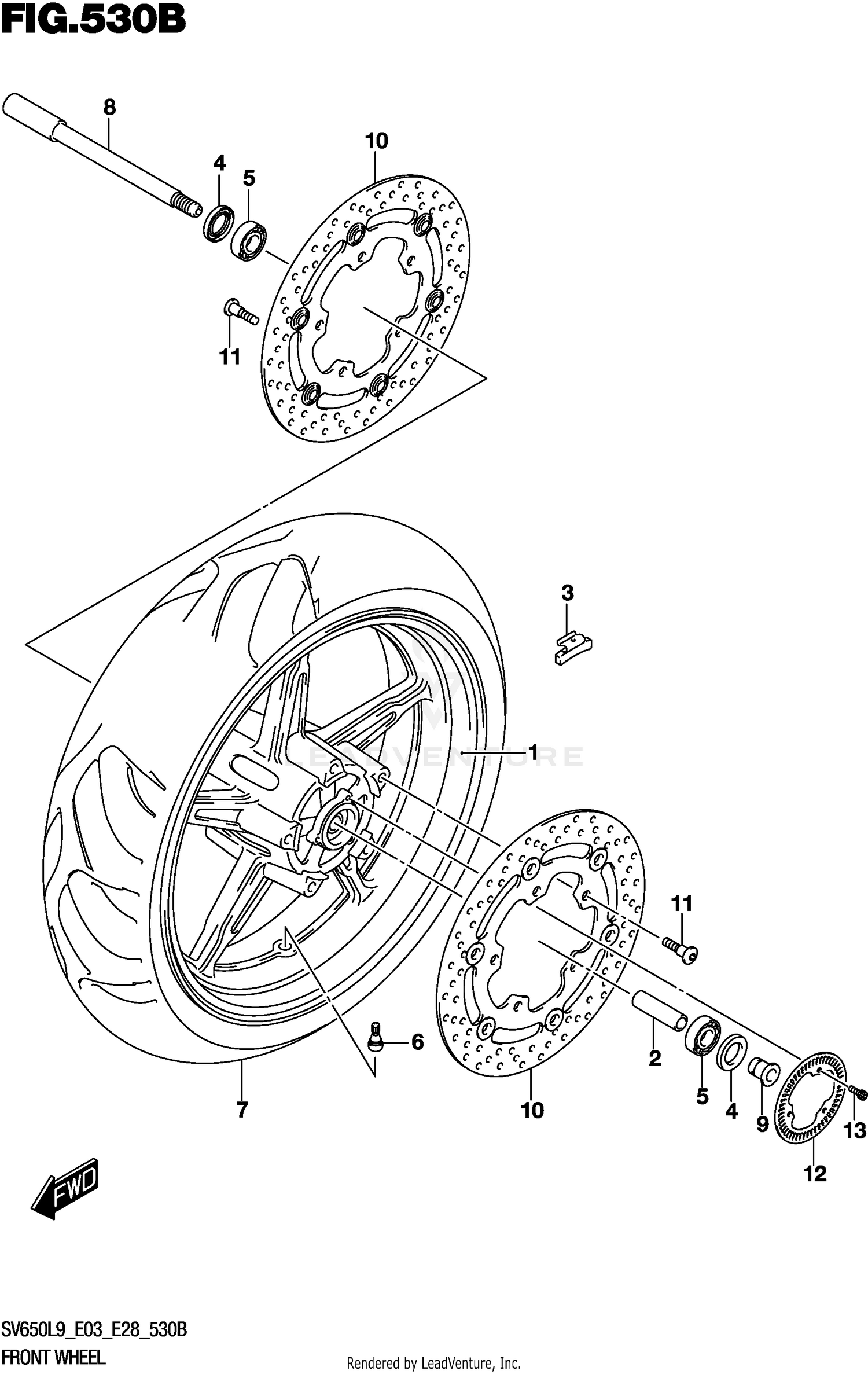 FRONT WHEEL (SV650L9 E33)