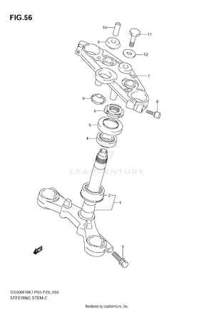 Steering Stem (gs500f) Schematic
