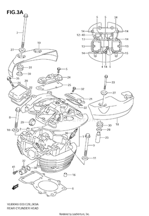 Rear Cylinder Head (model K9) Schematic