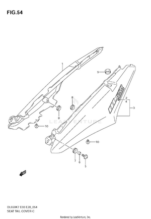 Seat Tail Cover (model K7) Schematic