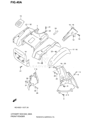 Front Fender (model X/y) Schematic