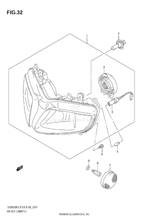 Headlamp (sv650sk3/sk4/sk5/sk6/sk7/sak7) Schematic