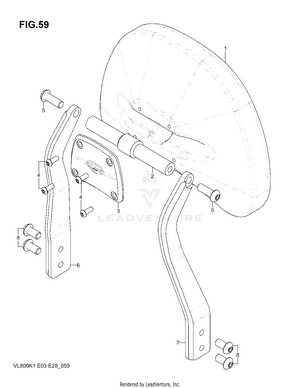 Backrest, Mounts, Saddlebags C50t Schematic