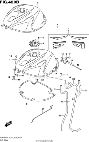 Fuel Tank (gsx-r600l5 E28) Schematic