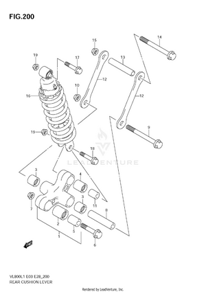 Rear Cushion Lever (vl800c E33) Schematic
