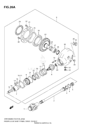 Propeller Shaft/final Drive Gear (model K8/k9) Schematic