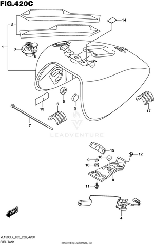 Fuel Tank (vl1500bl7 E33) Schematic