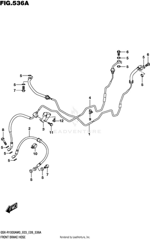 Front Brake Hose (gsx-r1000a) Schematic