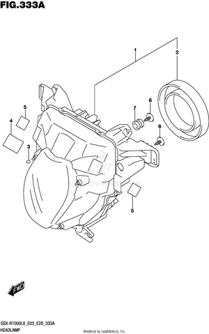 Headlamp (gsx-r1000l8 E03) Schematic