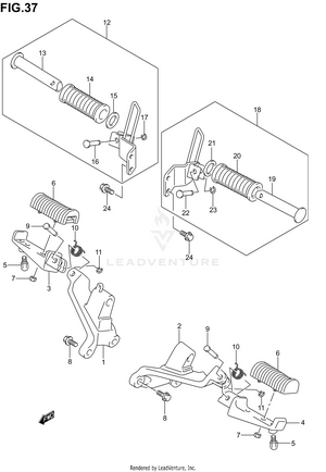 Footrest (model K1/k2/k3/k4) Schematic