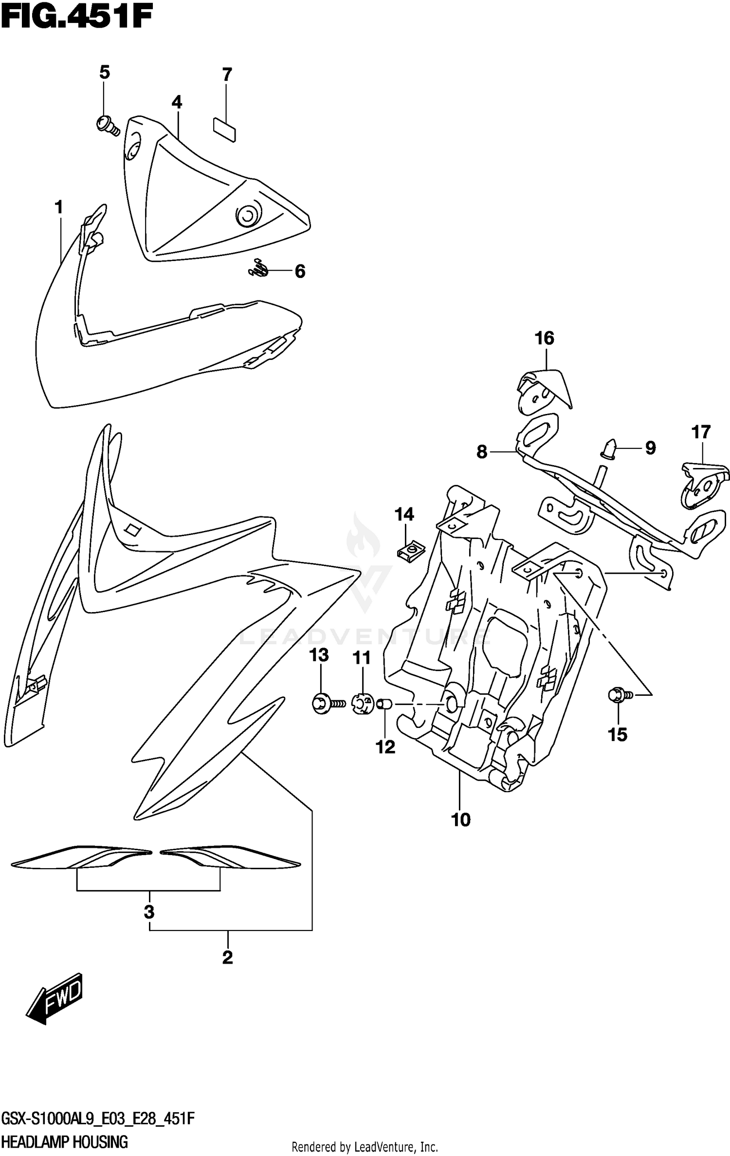 HEADLAMP HOUSING (GSX-S1000YAL9 E33)