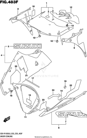 Under Cowling (gsx-r1000rzl8 E03) Schematic