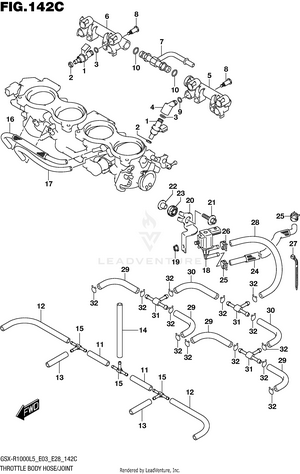 Throttle Body Hose/joint (gsx-r1000l5 E33) Schematic