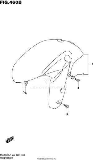 Front Fender (gsx-r600l7 E28) Schematic