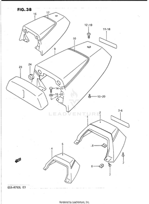 Seat Tail Cover (model J) Schematic