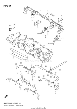Throttle Body Hose/joint (gsx-r600l2 E33) Schematic
