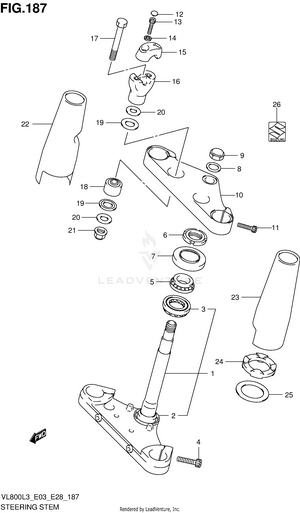 Steering Stem (vl800cl3 E33) Schematic