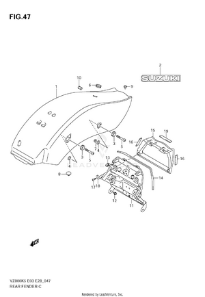 Rear Fender (vz800) Schematic