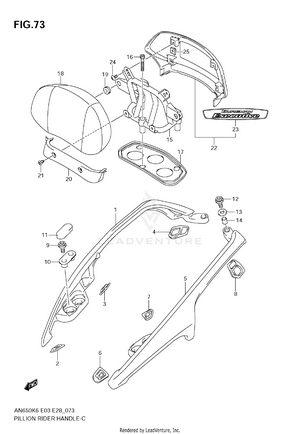 Pillion Rider Handle (an650ak6/ak7/ak8/ak9) Schematic