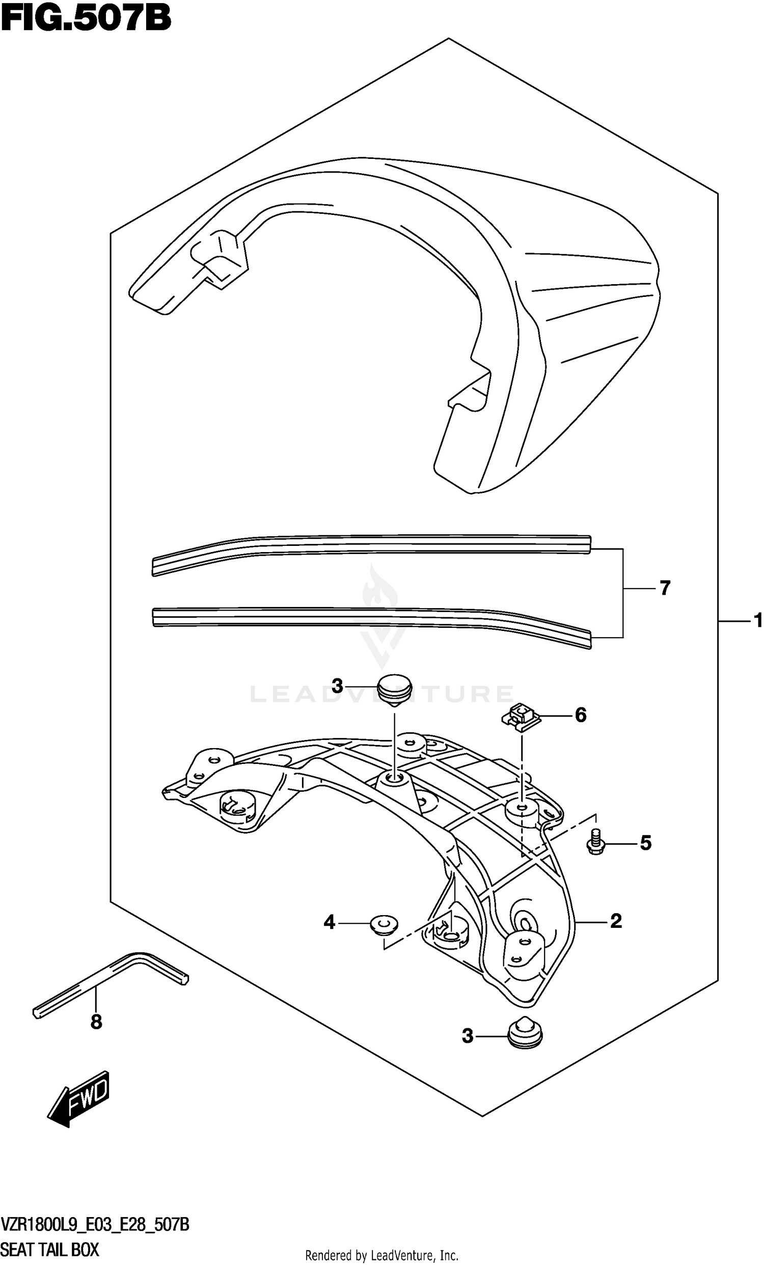 SEAT TAIL BOX (VZR1800BZL9 E03) (AJP)