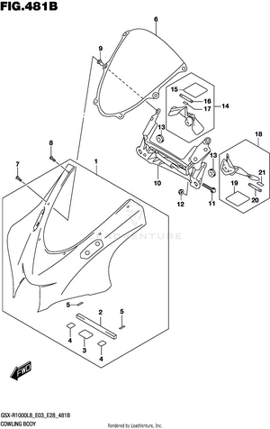 Cowling Body (gsx-r1000l8 E03) (for Ykv) Schematic