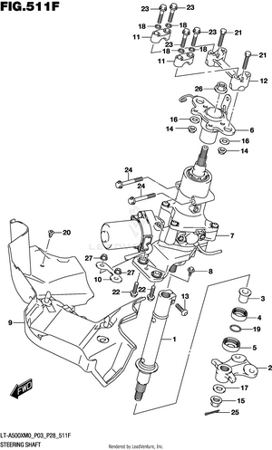 Steering Shaft (lt-a500xpm0 P33) Schematic