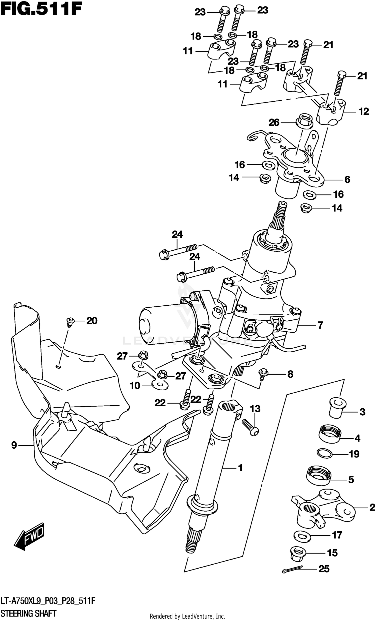 STEERING SHAFT (LT-A750XPL9 P33)