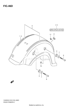 Rear Fender (vl800tk8) Schematic