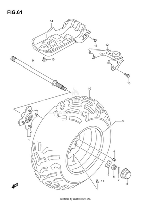 Left Rear Wheel (model K4/k5) Schematic